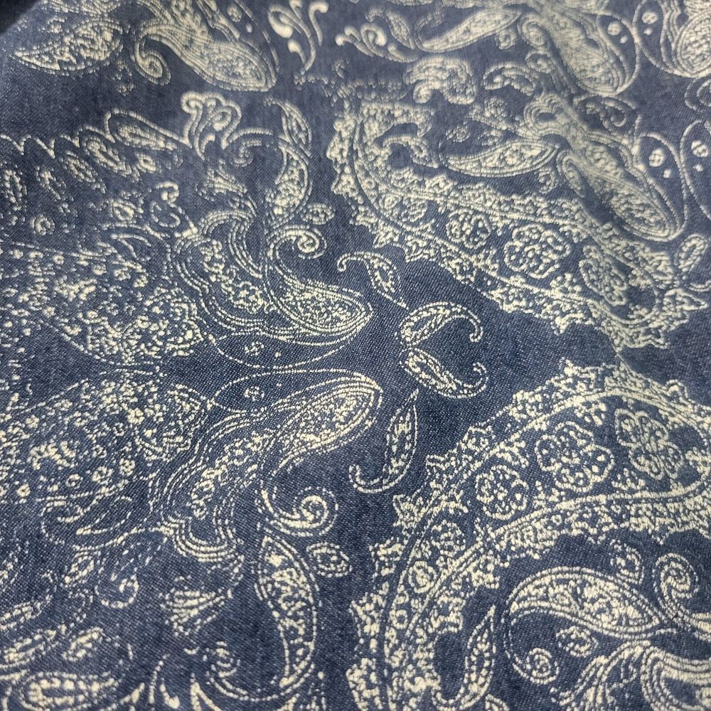 Life Style Shirt Womens Small Blue‎ Tunic Top Paisley 3/4 Bishop Sleeve Keyhole - Picture 10 of 14